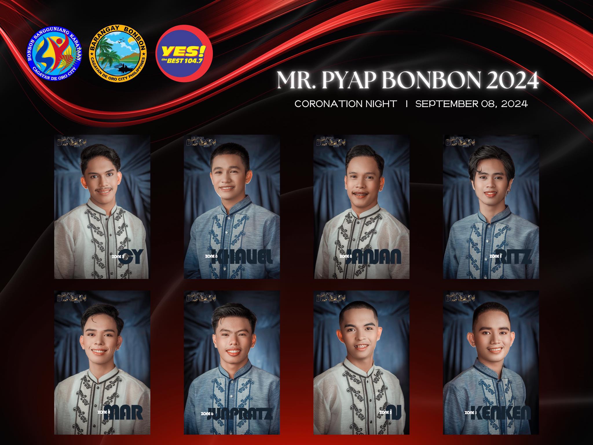 Our MR. PYAP BONBON 2024 Candidates. - Barangay Bonbon Council