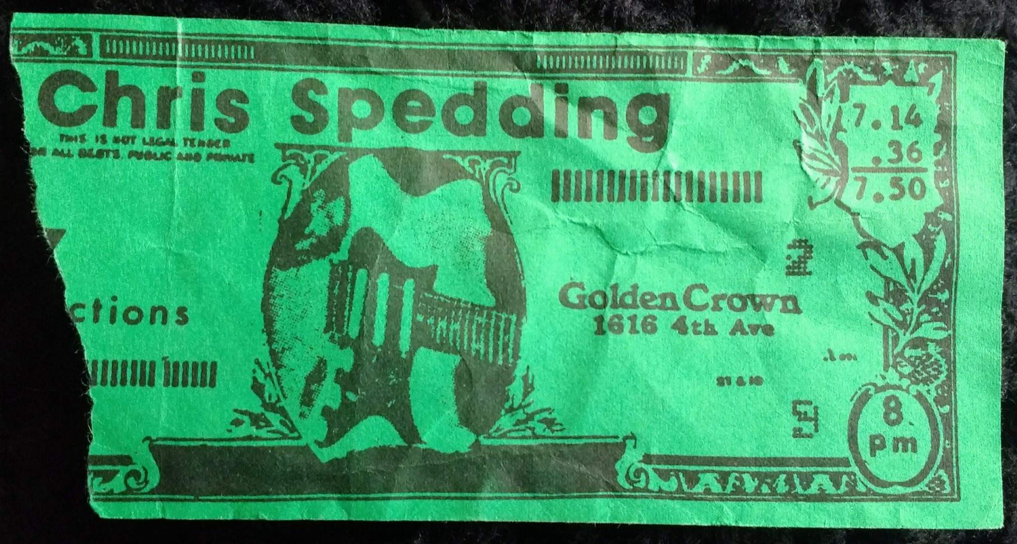 Chris Spedding at Golden Crown! Probably about 1981 or 2. I 