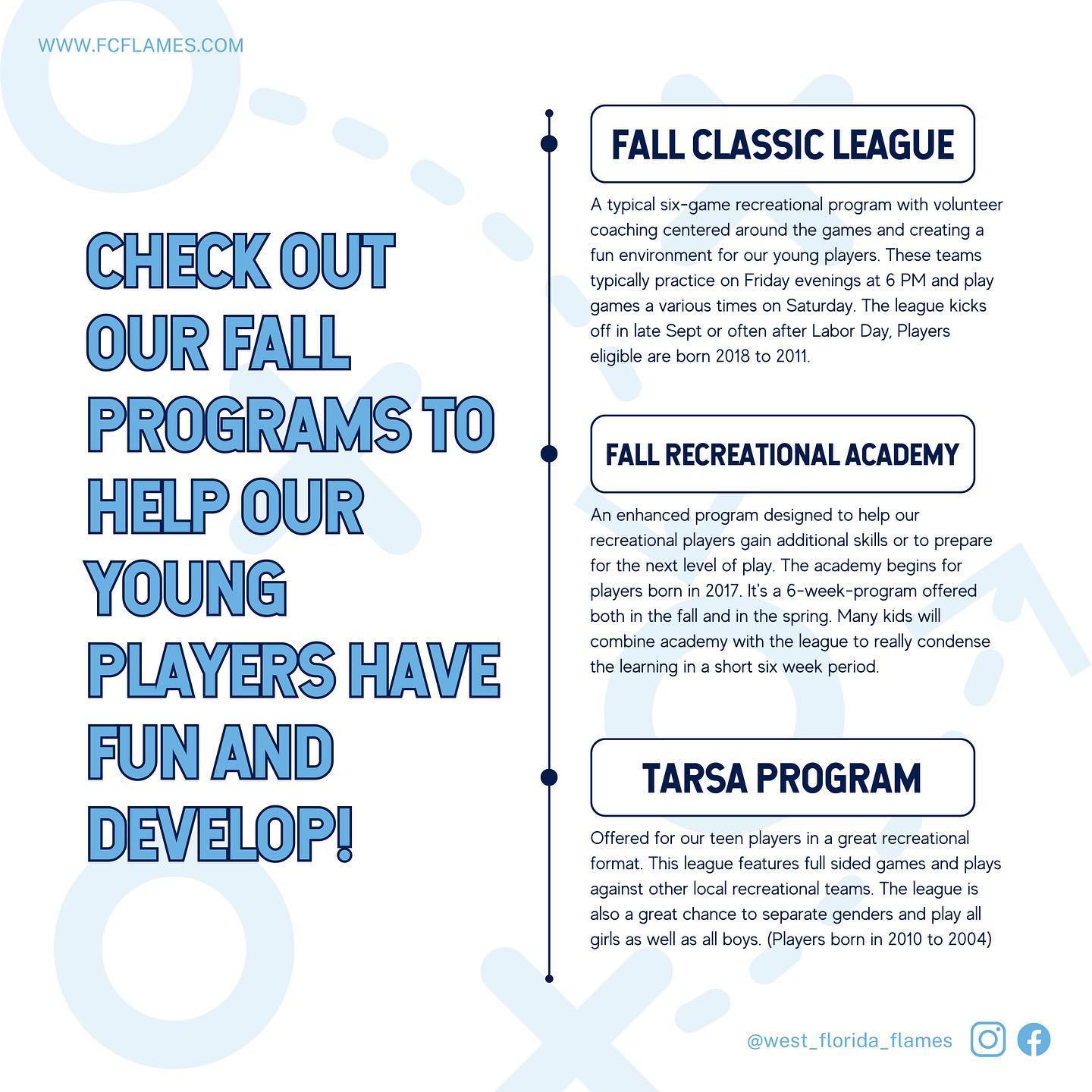 West - Check out our Fall Programs to help our young players have fun ...