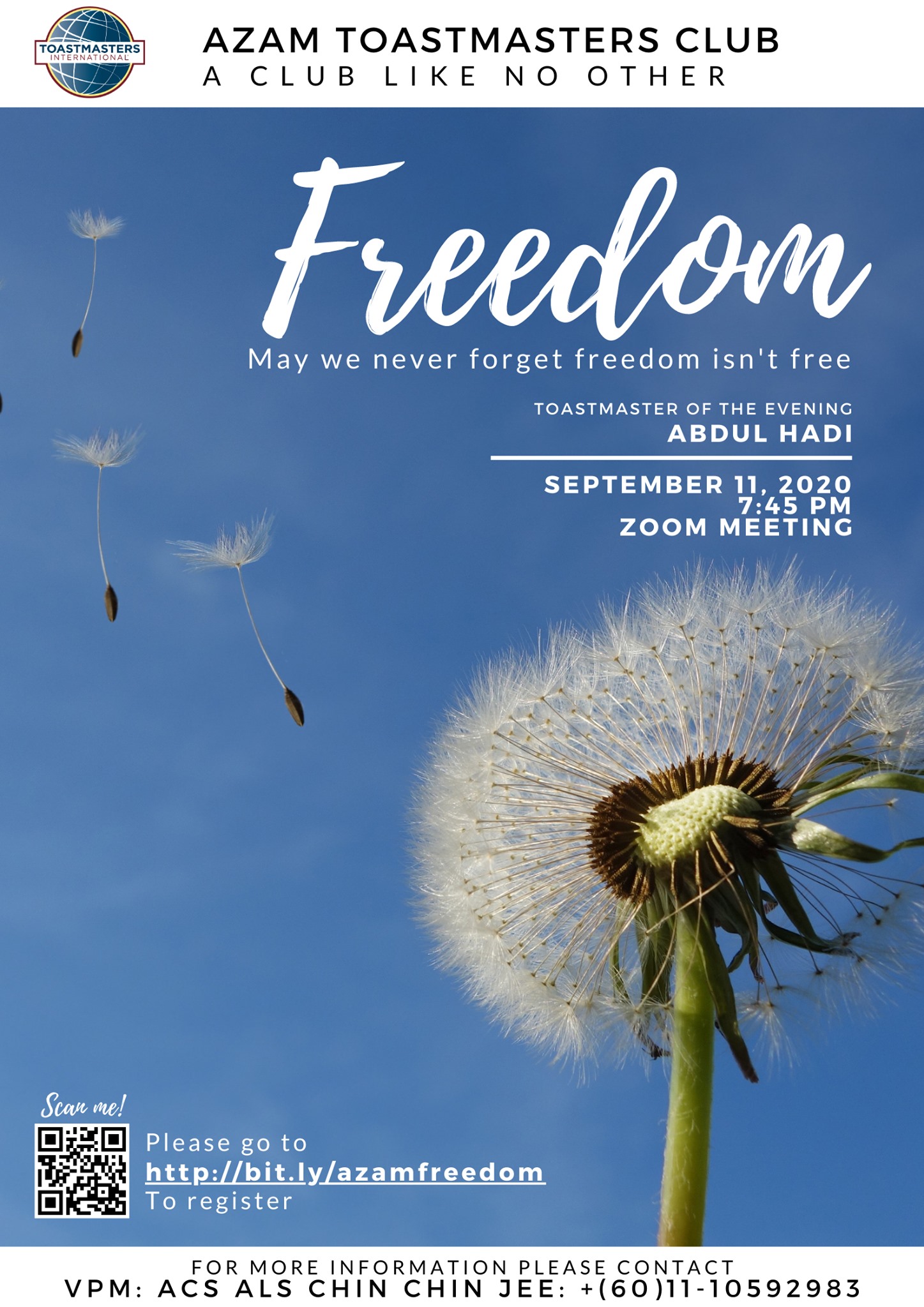May We Never Forget Freedom Azam Toastmasters Club Facebook