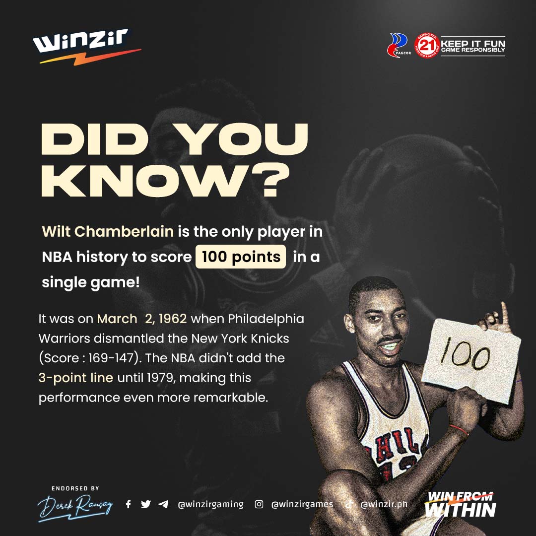 WinZir - Did you know? 💡 Wilt Chamberlain is the only player in NBA ...