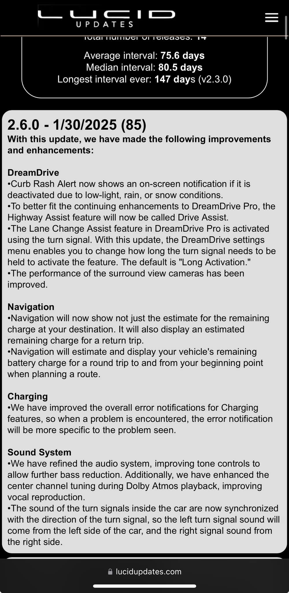 Lucid Owners Club | Latest Software Update | Facebook