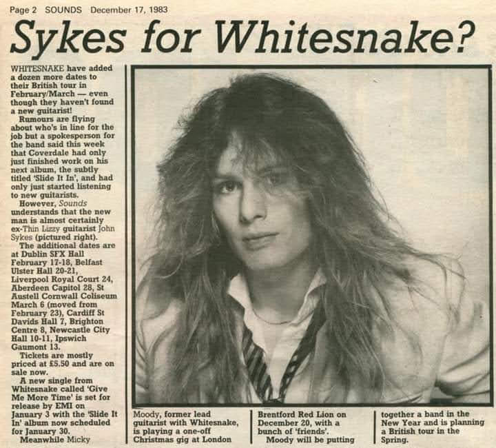 John Sykes (Whitesnake) photographed by Ray Palmer in Hammersmith