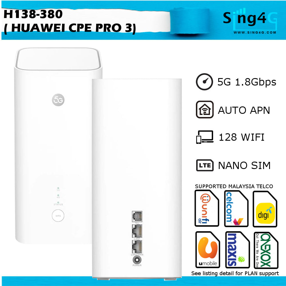 Sing4G - 𝐆𝐇𝐓𝐞𝐥𝐜𝐨𝐦 𝗛𝟭𝟯𝟴 ( 𝐇𝐮𝐚𝐰𝐞𝐢 ) 💛💛💛 💥5G CPE PRO 3 💥5G 4G SIM ROUTER 💥 ...