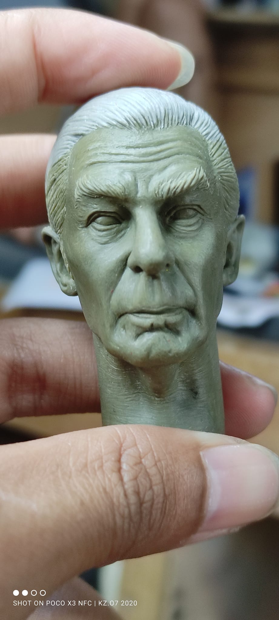 Hand sculpted 1/6 scale head with Tamiya enamel and Vallejo paint