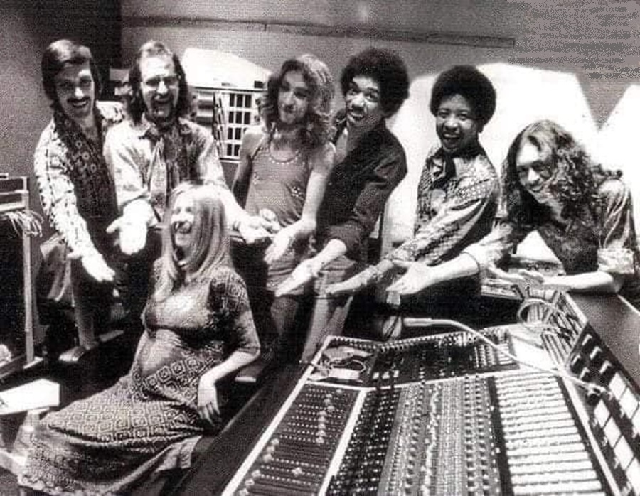 Jimi and Eddie Kramer at Electric Lady Studios in 1970
