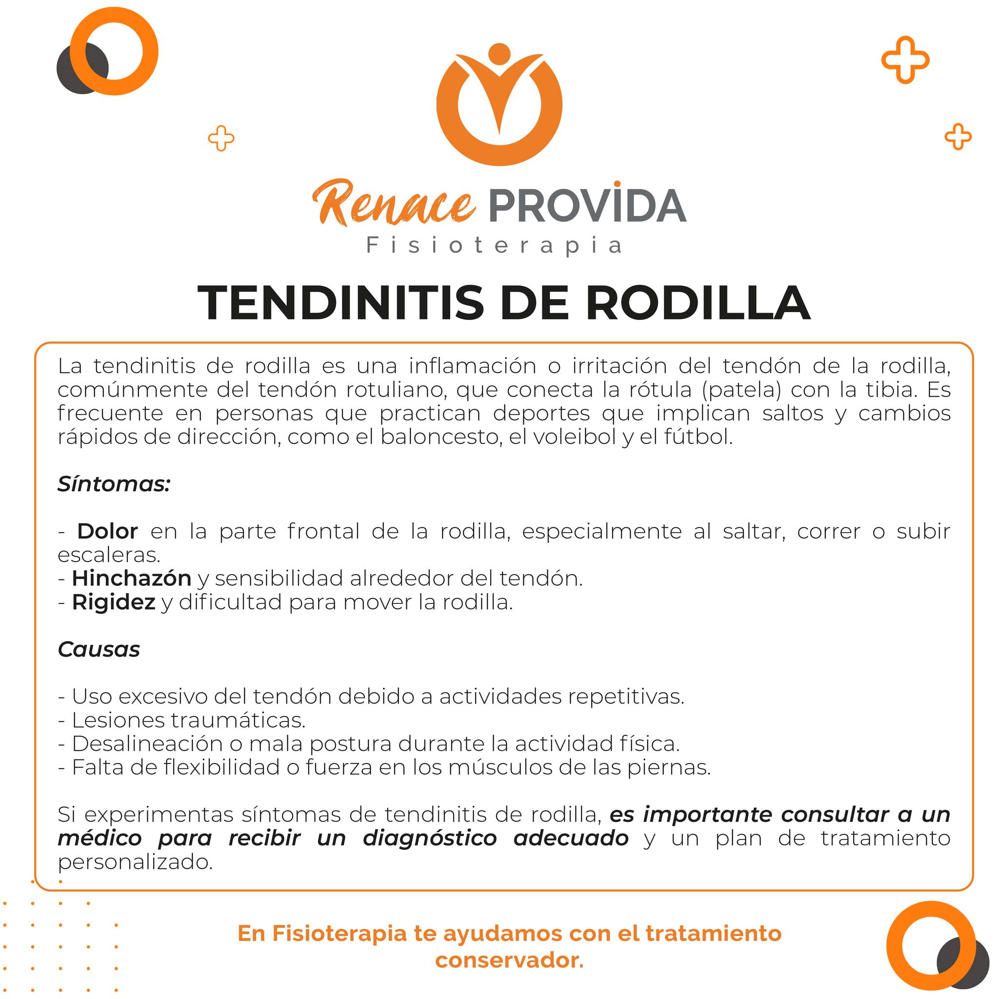 TENDINITIS DE RODILLA 🦵 La tendinitis de rodilla es una inflamación o ...