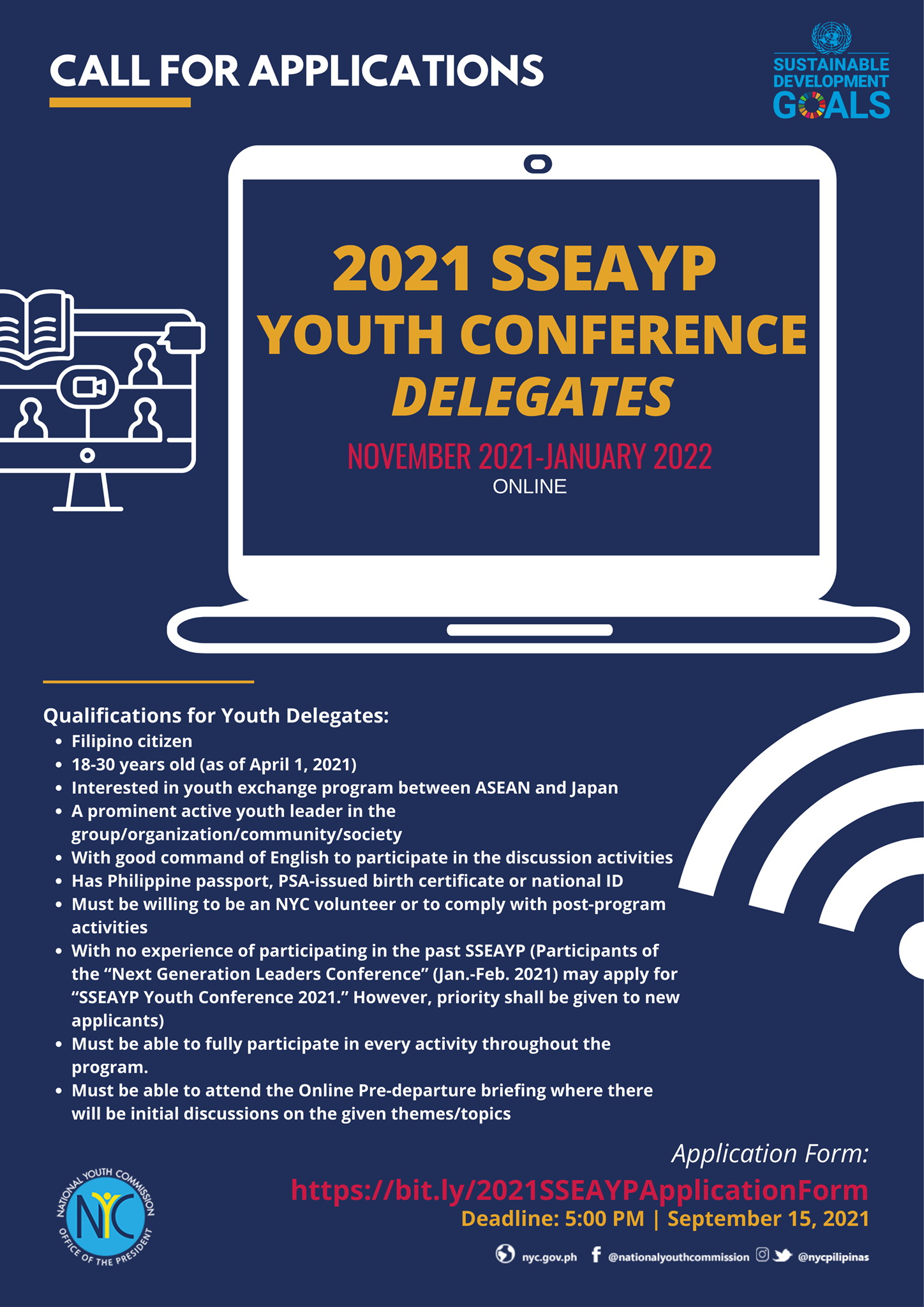 National Youth Commission - 📣 CALL FOR APPLICATIONS | 2021 SSEAYP YOUTH ...
