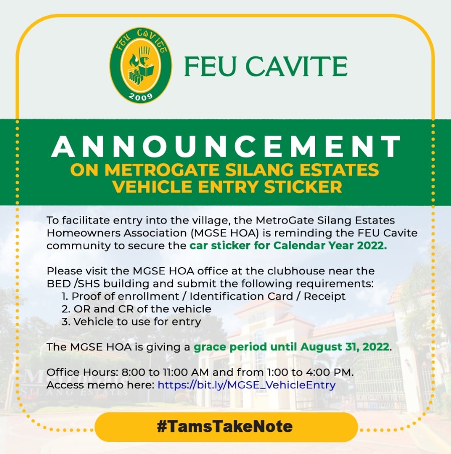 FEU Cavite - For your convenience entering MetroGate... | Facebook