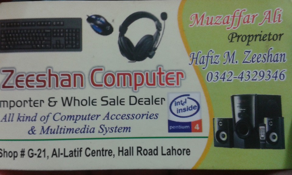 Zeeshan Computer importer & Whole Sale Dealer | Lahore
