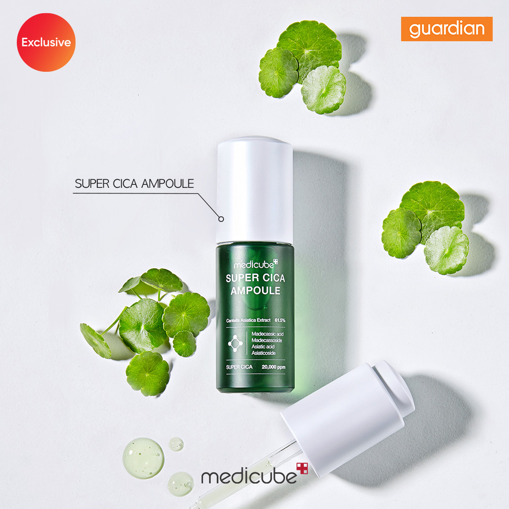 Guardian Malaysia Guardian Exclusive Medicube Super Cica Ampoule With Strong And Concentrated Green Cica Ampoule That Contains 20 000ppm Super Cica And 61 5 Centella Asiatica Extract Damaged Skin Is Restored Coupled With