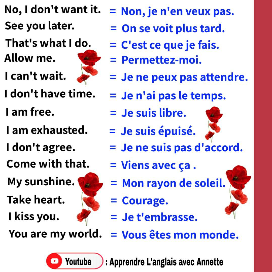 Je Viens D Apprendre En Anglais