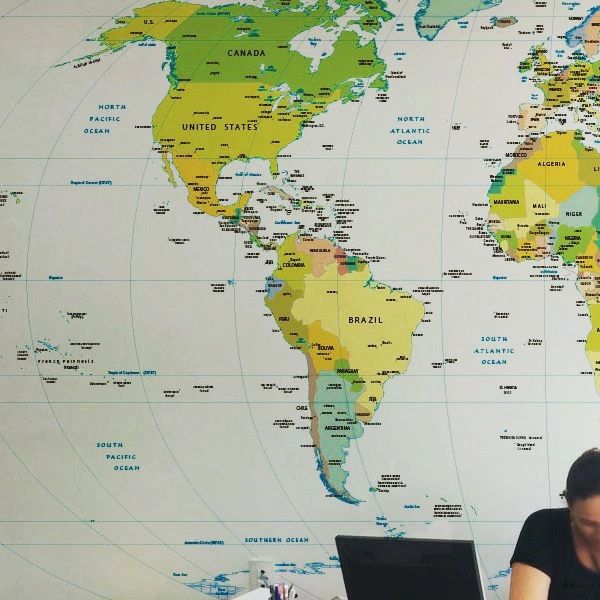 Mapa Mundi Gigante... - Papel de Parede Mapa Mundi em Adesivo