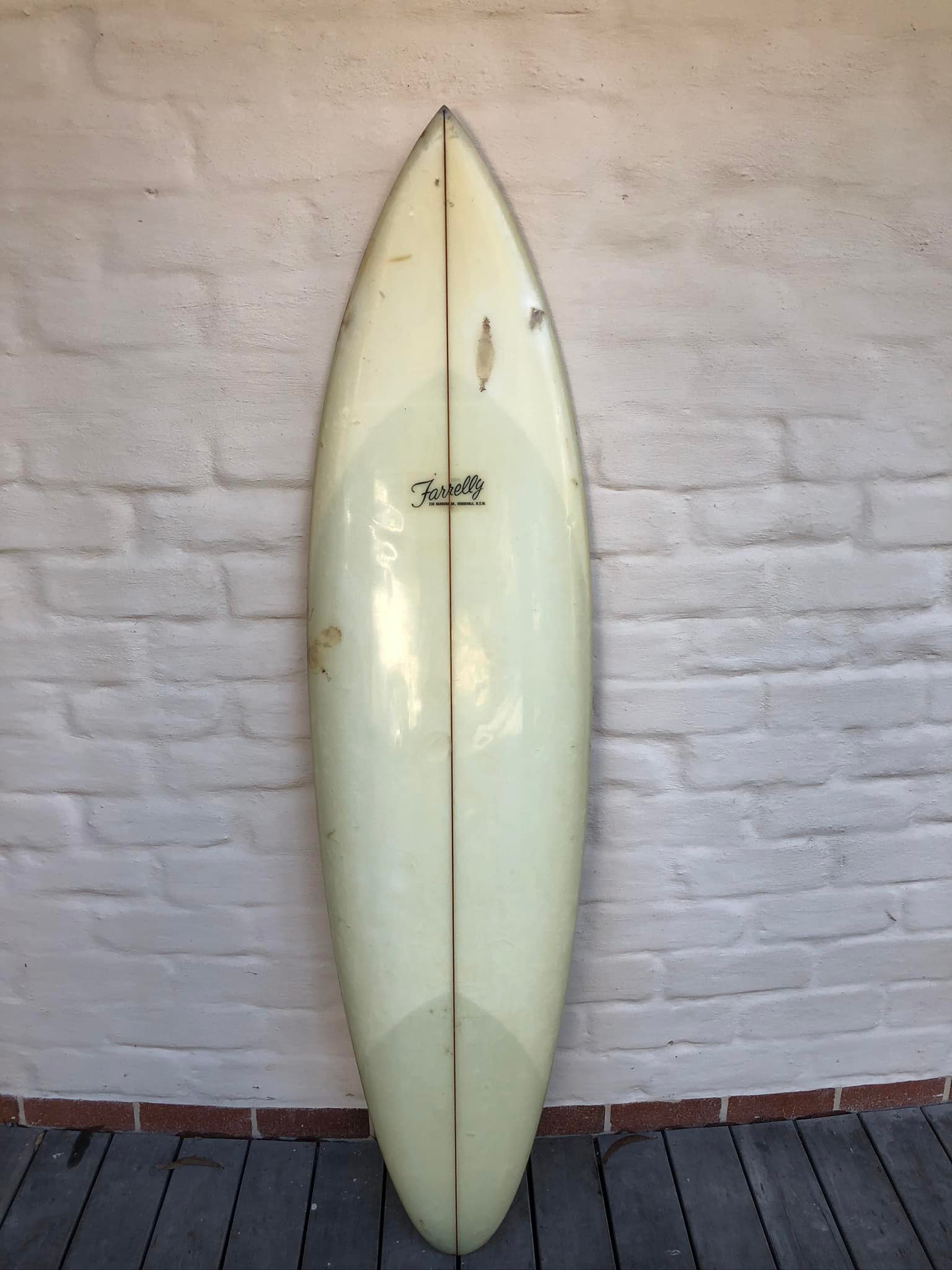 Rare Farrelly surfboard from 1965
