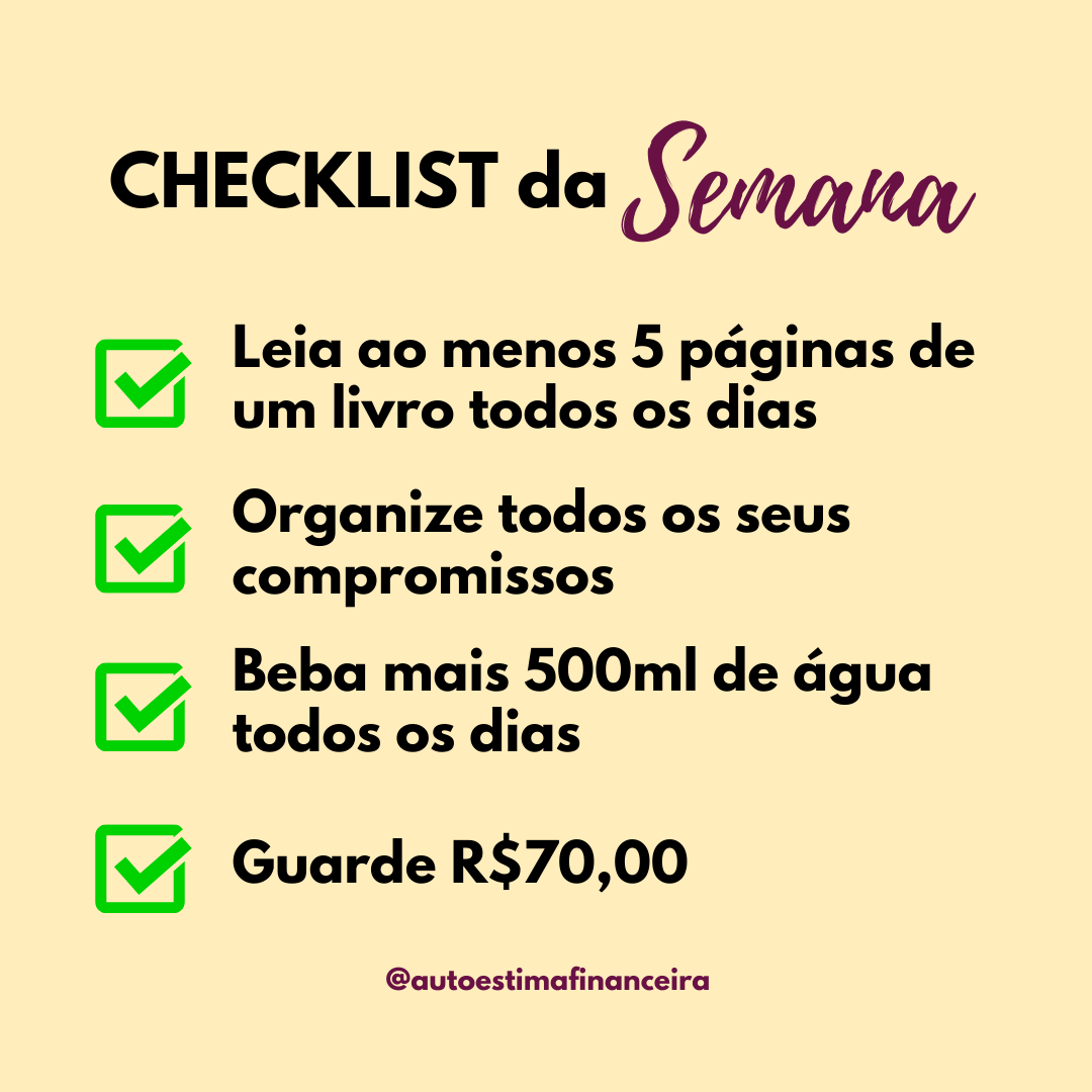 Autoestima Financeira - Primeiro checklist de 2022! Leia ao menos 5 ...