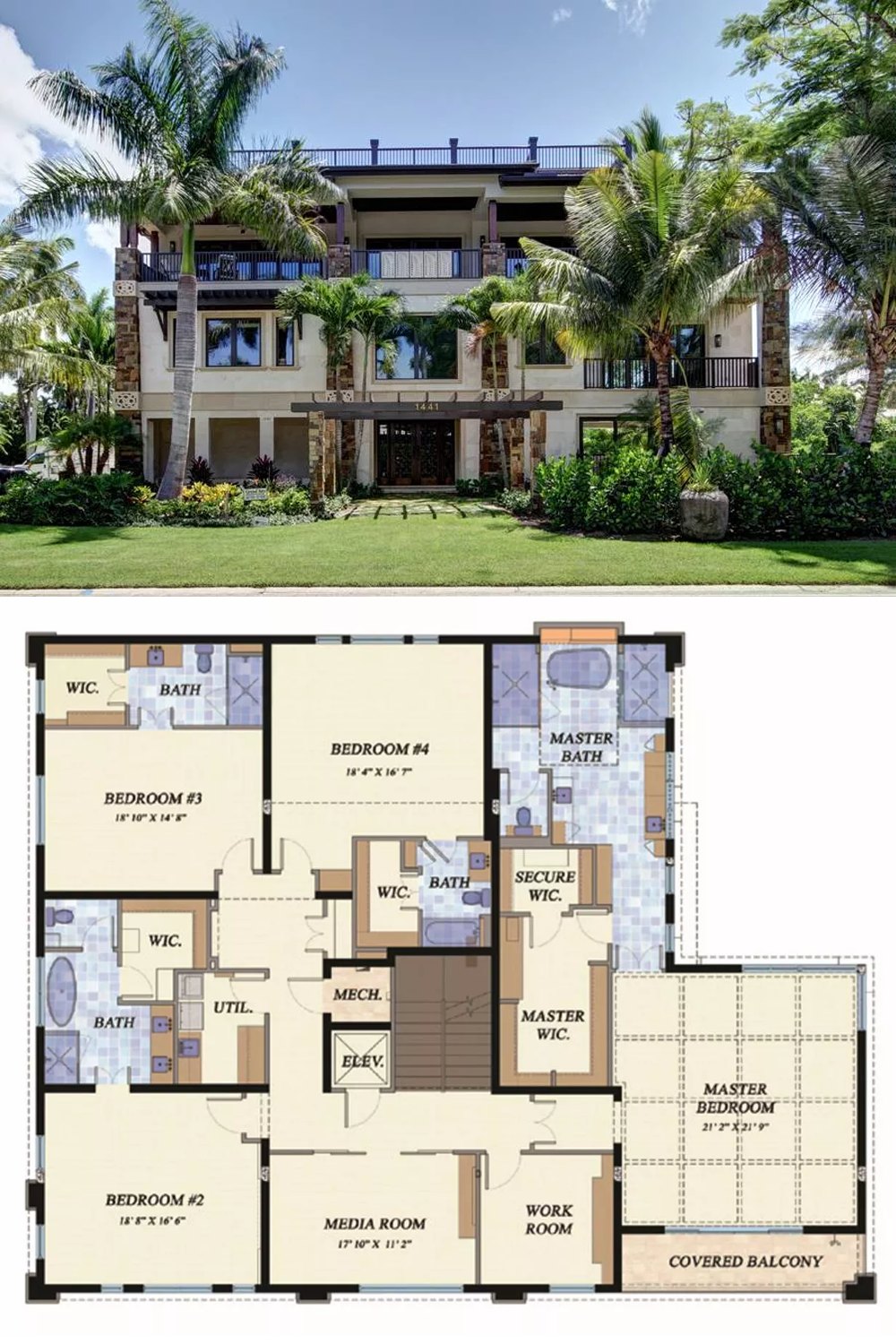 Two Story Modern House Design Three Beach 3 1/2 Story Townhome Plan