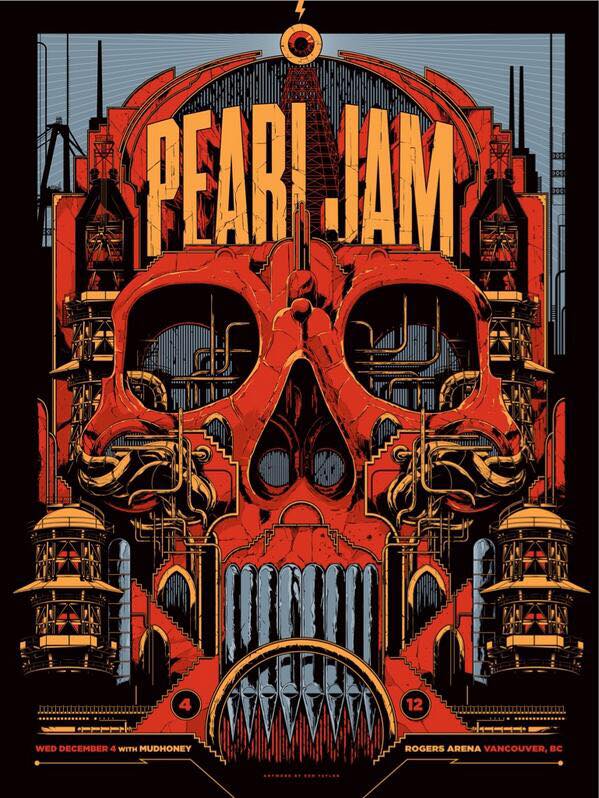 Poster: Pearl Jam with Mudhoney at Rogers Arena, Vancouver BC