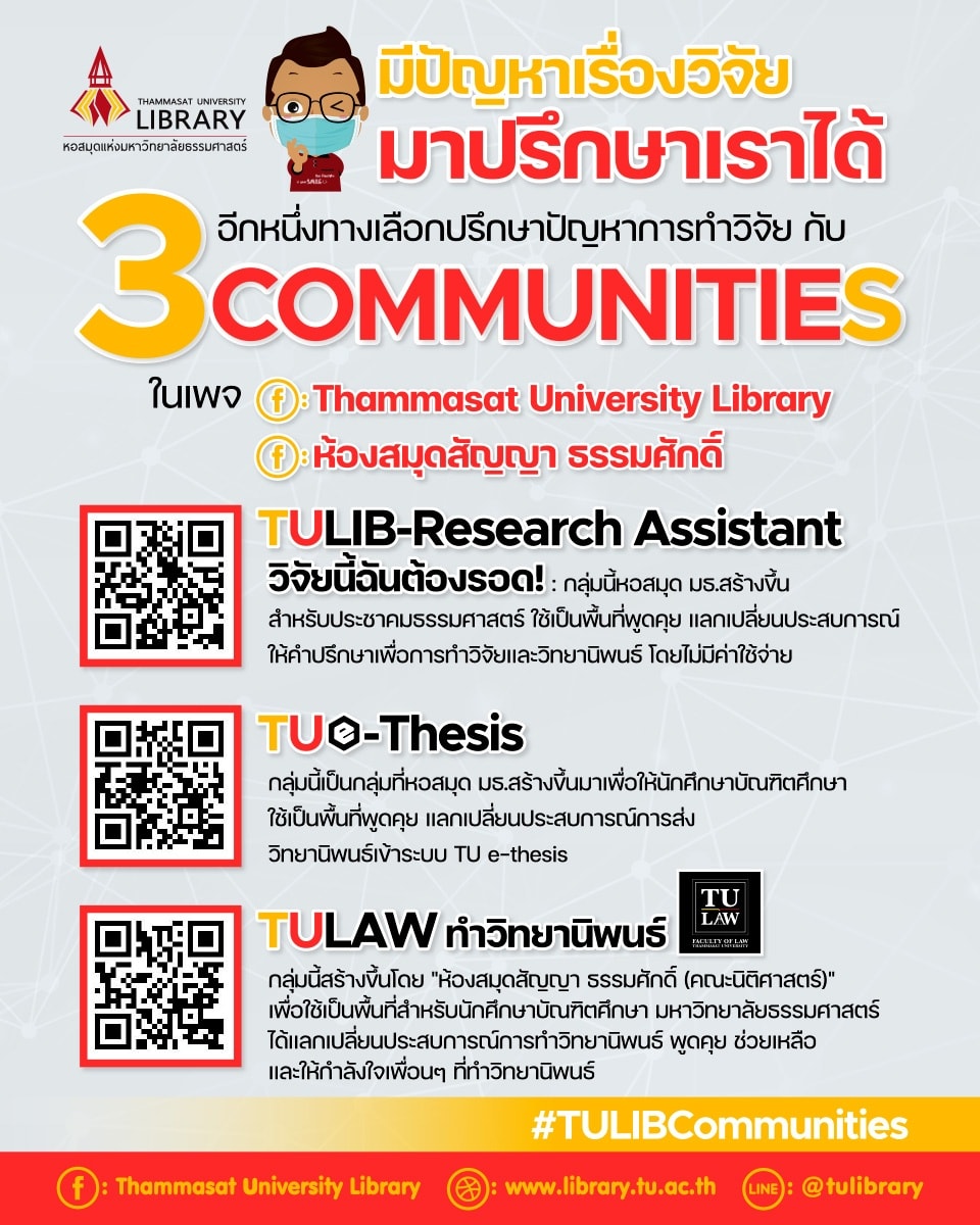มีปัญหาเรื่องวิจัย... - Thammasat University Library | Facebook
