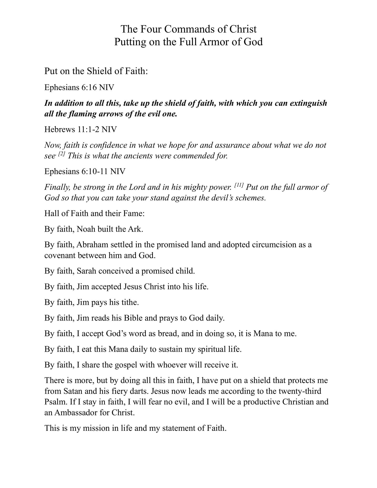 The Four Commands of Christ