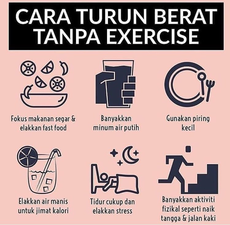 Kurus Dan Fit From Home Tips Nak Turun Berat Badan Tanpa Exercise Untuk Beginner Untuk Turun Berat Badan Sebebarnya 80 Daripada Permakanan Kita Sooooooo Jangan Obses Nak Bersenam Dulu Jom