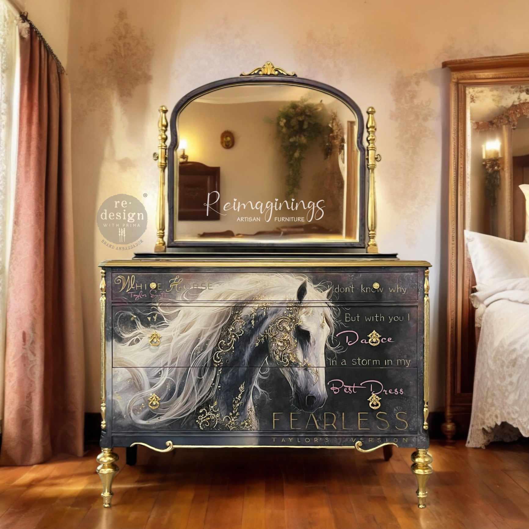 Taylor Swift inspired dresser with Prima's Serenading Spirit paper