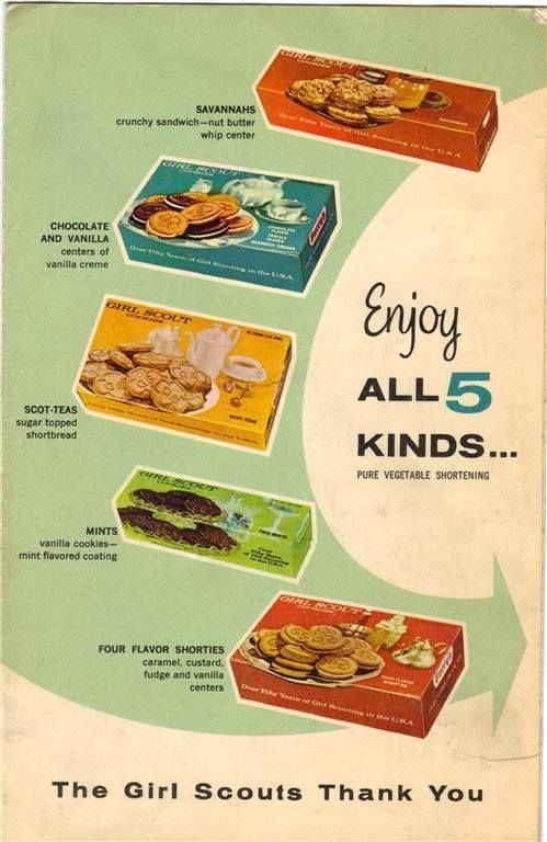 box of Girl Scout Cookies, from the 1960's
