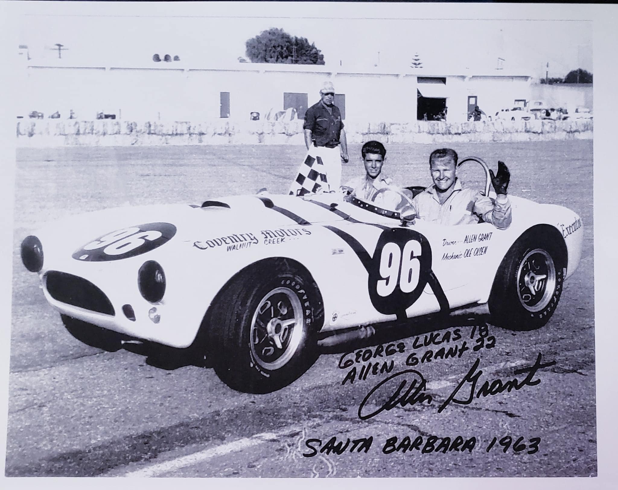 Allen Grant's 1963 Riverside race in Coventry Cobra with George