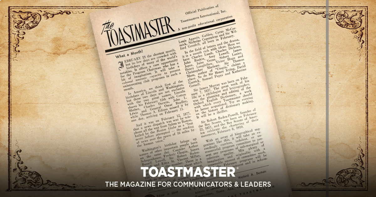 Toastmasters International - In honor of Dr. Ralph C. Smedley’s ...