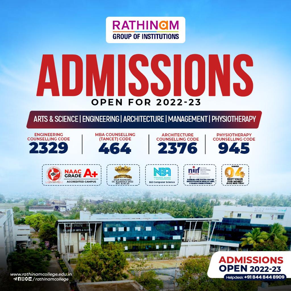 Admission open 2022 -... - Rathinam Group of Institutions
