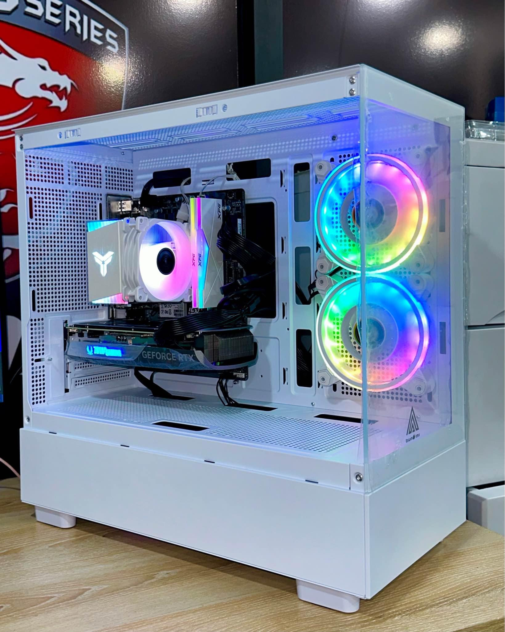 คอมตู้ปลา + COOLER RGB + RAM RGB สีขาว!! I5-12400F + RTX 4060TI ตัดต่อ ...