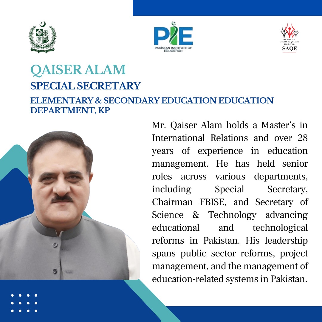 Pakistan - Dedicated to change: Mr. Qaisar Alam, Special Secretary ...