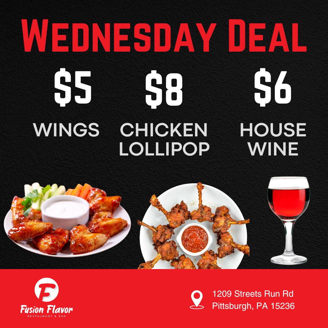 Fusion Flavor - 🍗🍷 **Wednesday Deal: $5 Wings, $8 Chicken... | Facebook