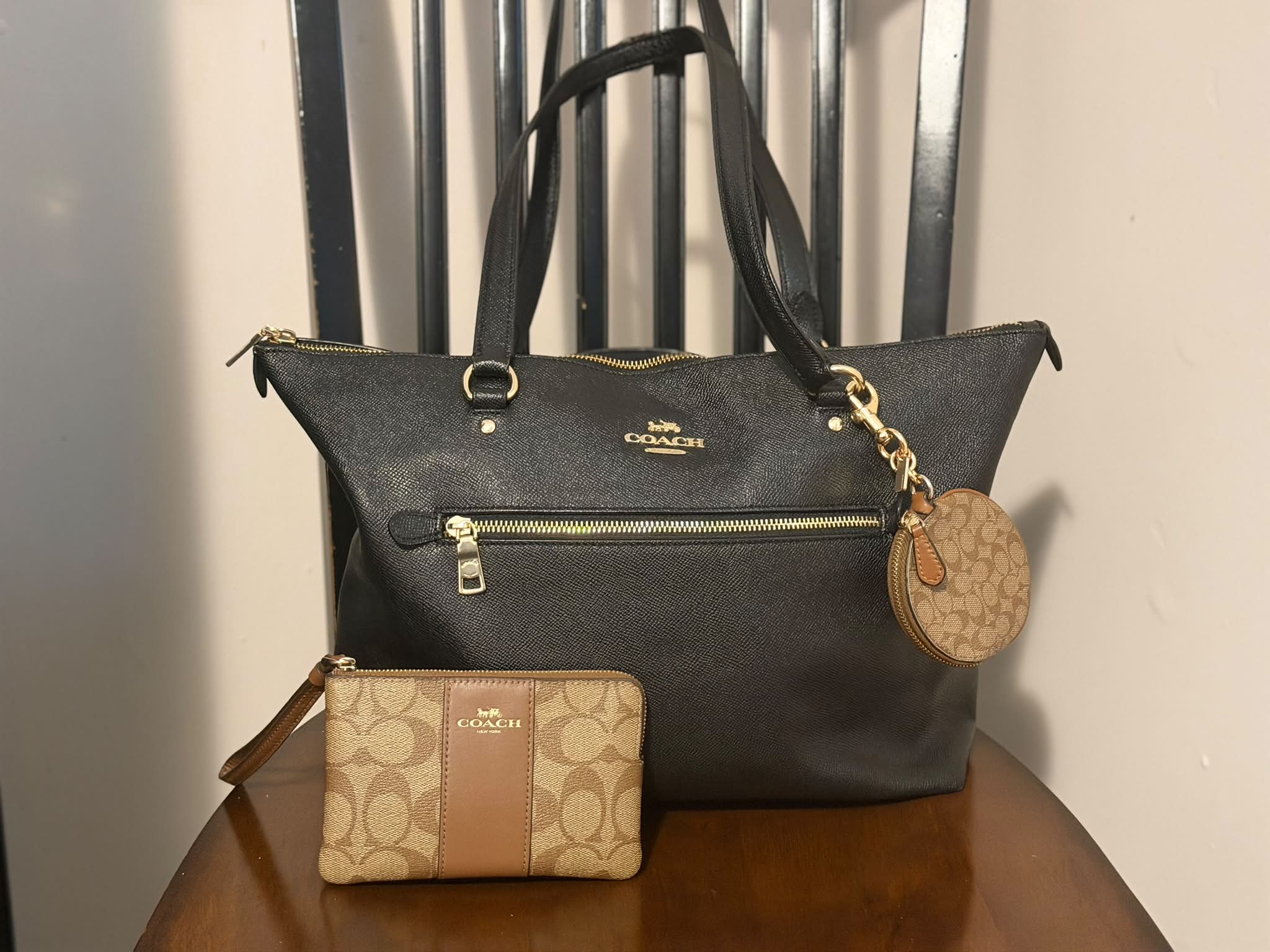Accessories for my 10-year-old black Coach tote