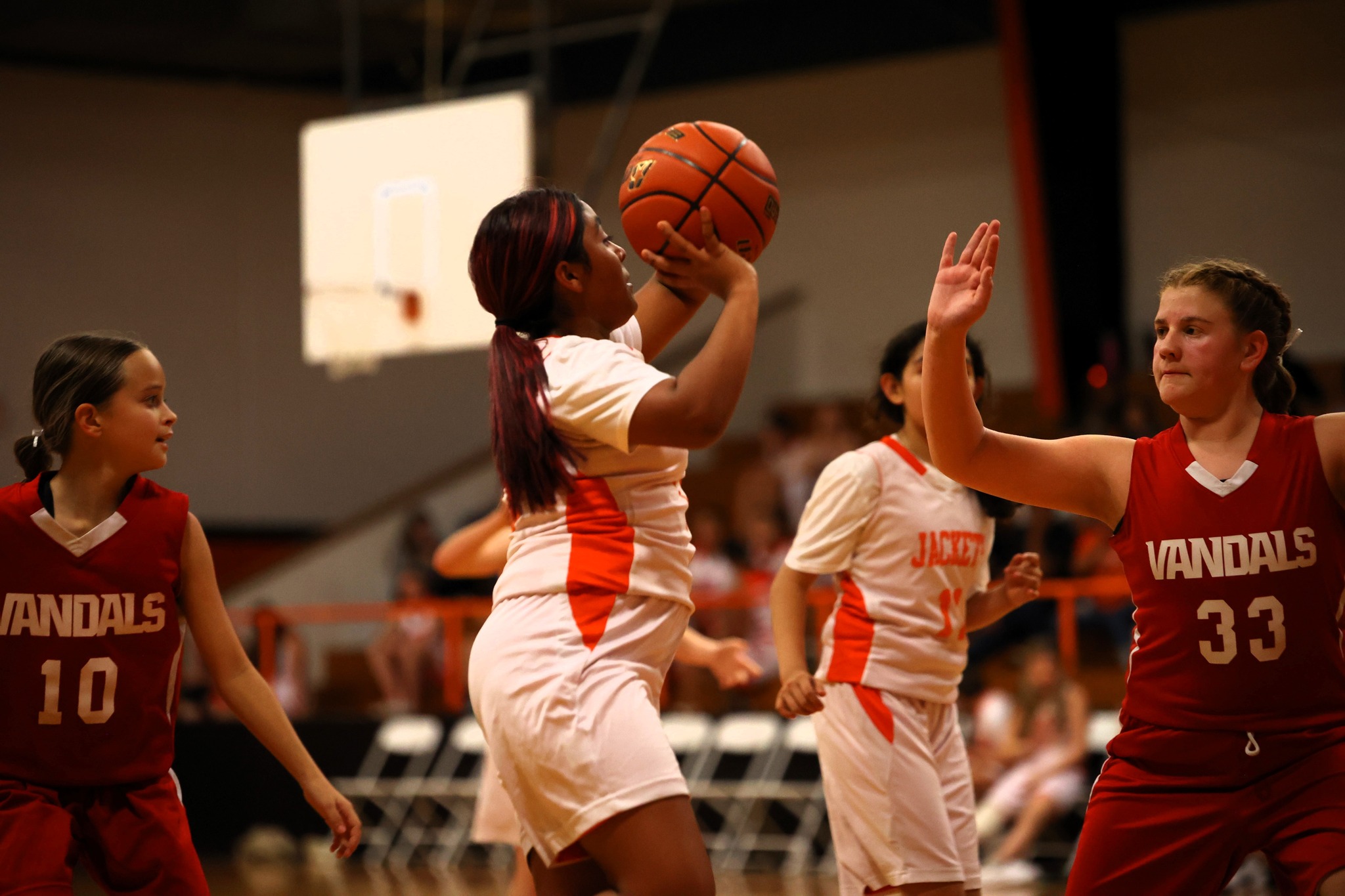 Kemp Junior High Lady Jackets Basketball hosted Van on Thursday 