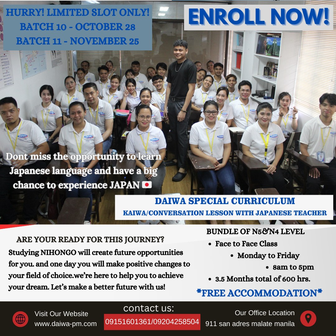 Daiwa - 🇯🇵 DAIWA JAPANESE LANGUAGE TRAINING CENTER INC. 🇵🇭 WE ARE NOW ...
