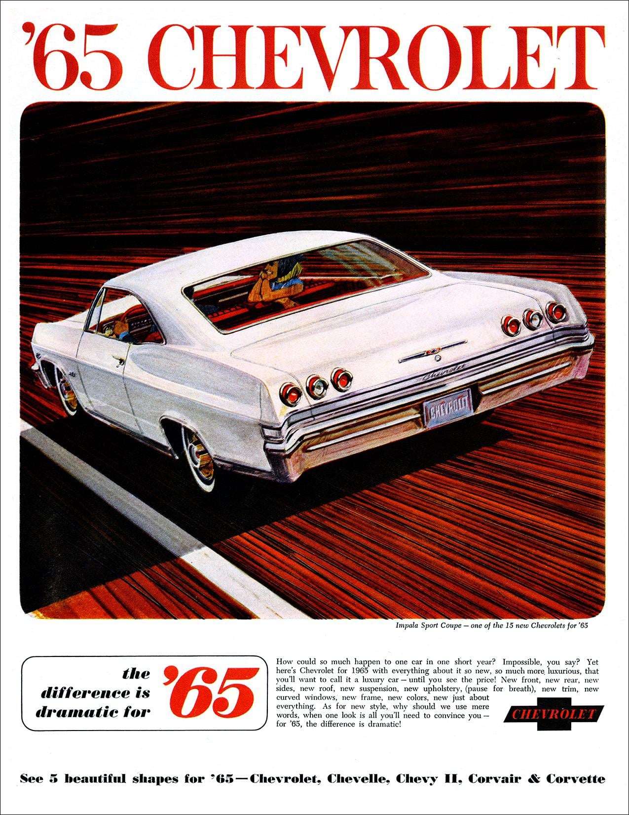 1965 Chevrolet Impala Super Sport Coupé Ad. Time Magazine 