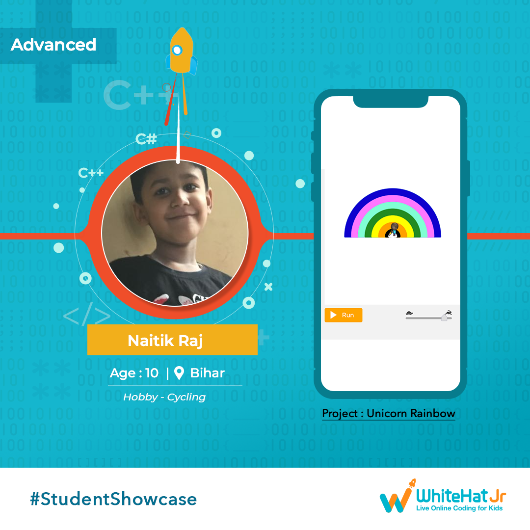 WhiteHat Jr - 10 year old Naitik Raj from Bihar, created...