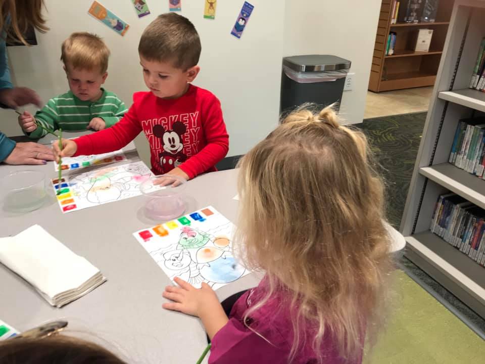 Our budding artists hard at work... - Statham Public Library