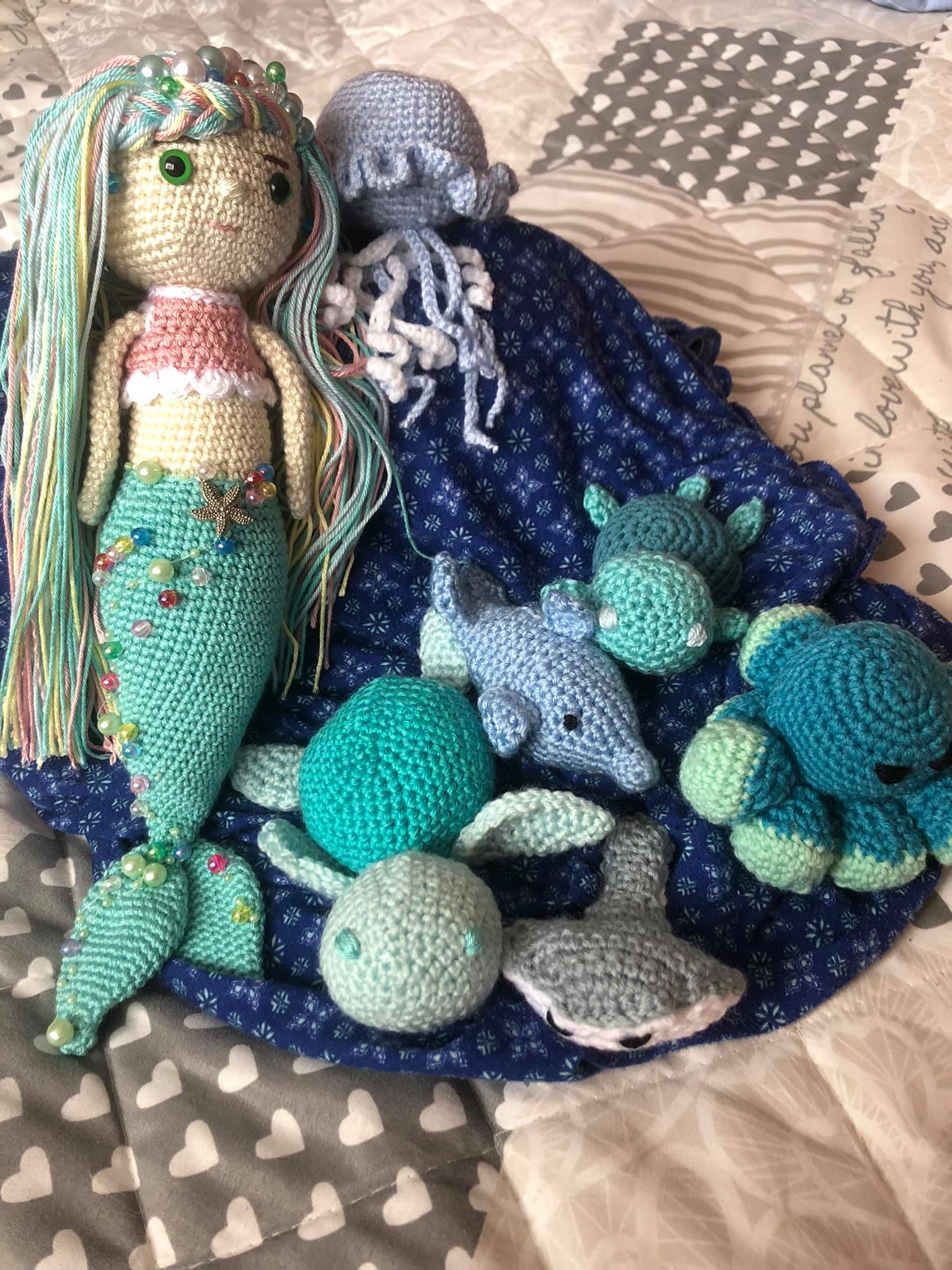Mermaid knitting pattern completed