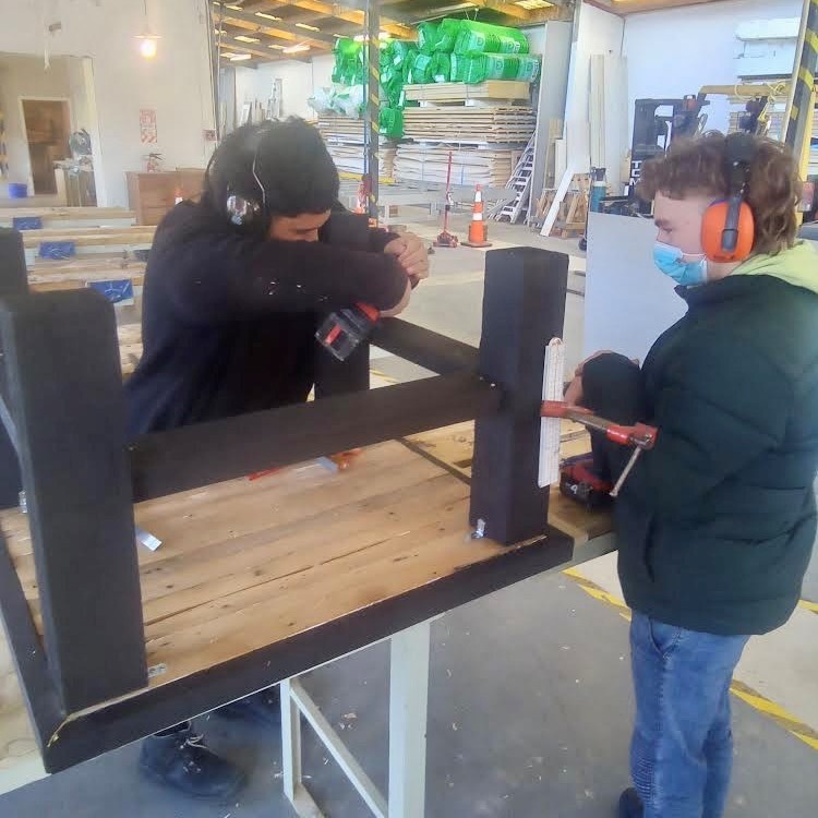 Skillsec - Recycled rimu table created by our level 2...