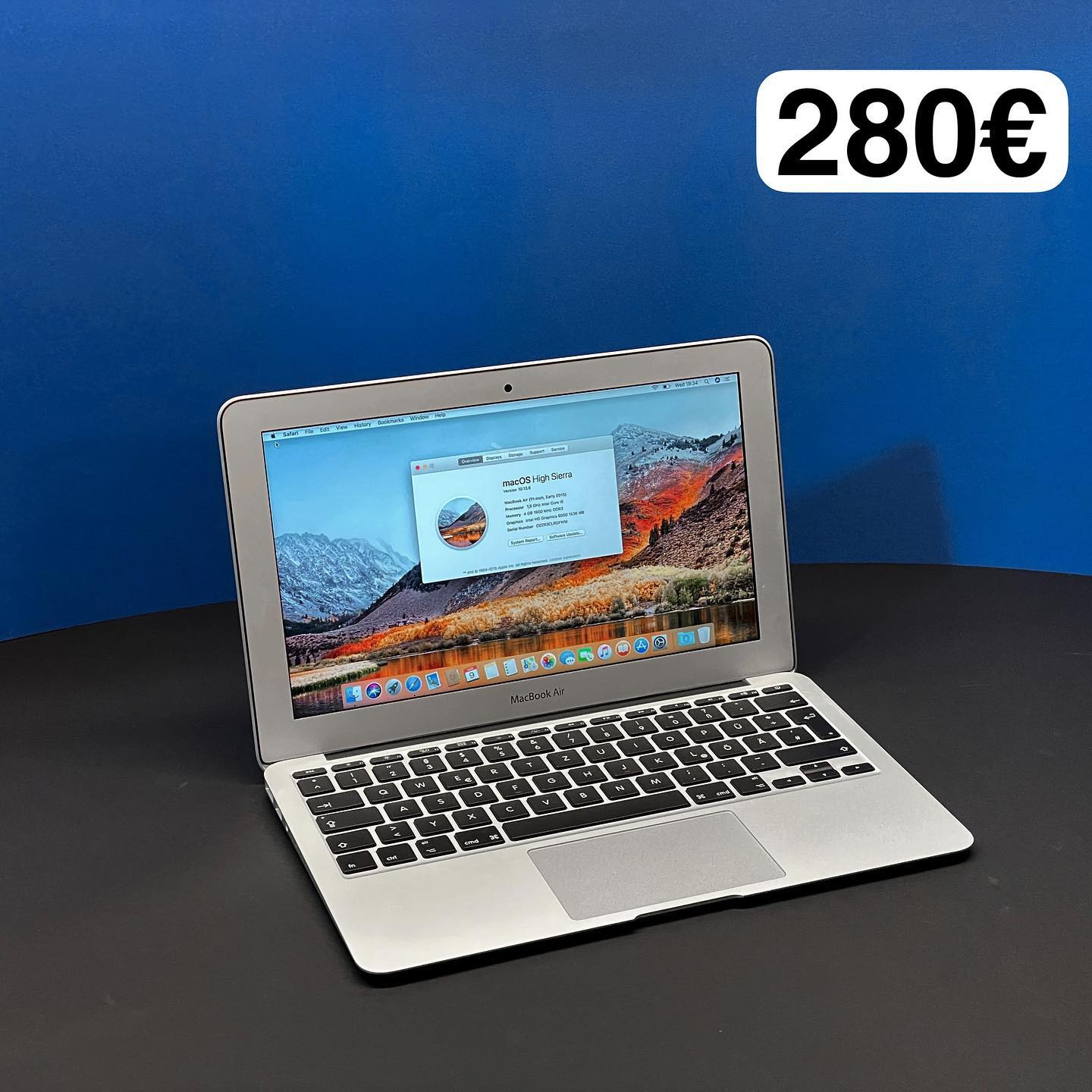 macOS High Sierra Version 10.13.6 MacBook Air (11-inch, Early 2015 