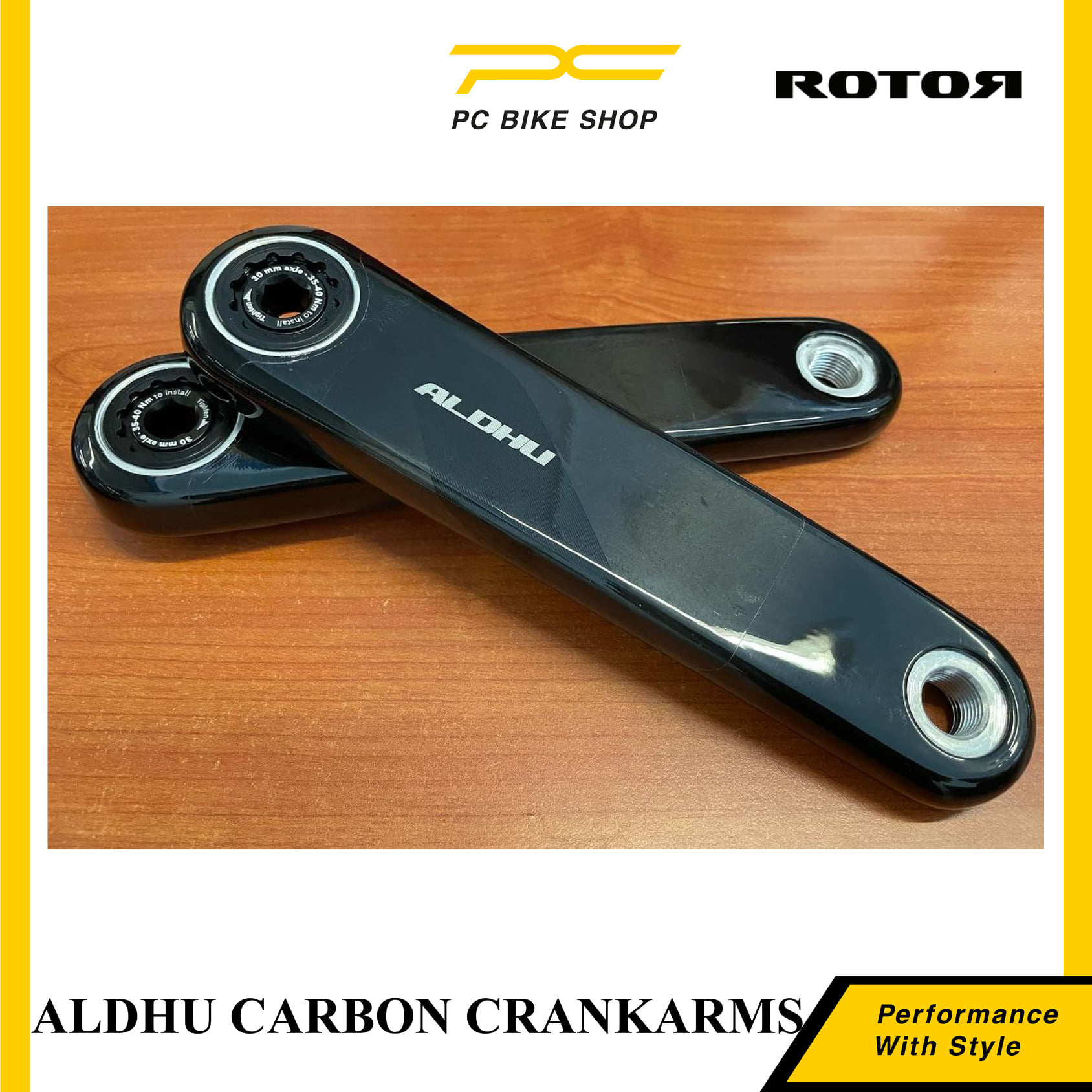 ROTOR ALDHU CARBON CRANK ARMS The ROTOR ALDHU Carbon Crank Arms 