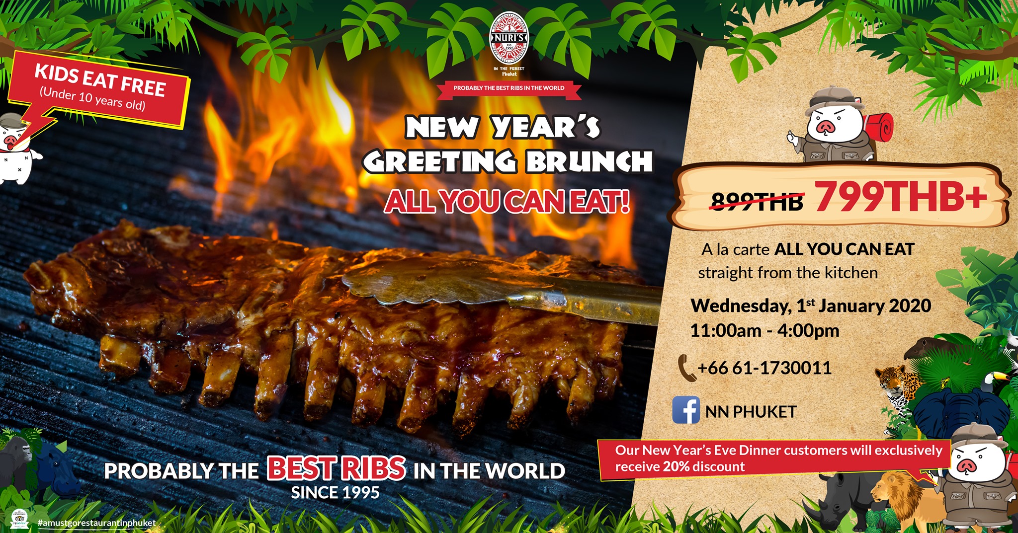 New Year's Greeting Brunch 'All You Can Eat' - Unlimited Ribs