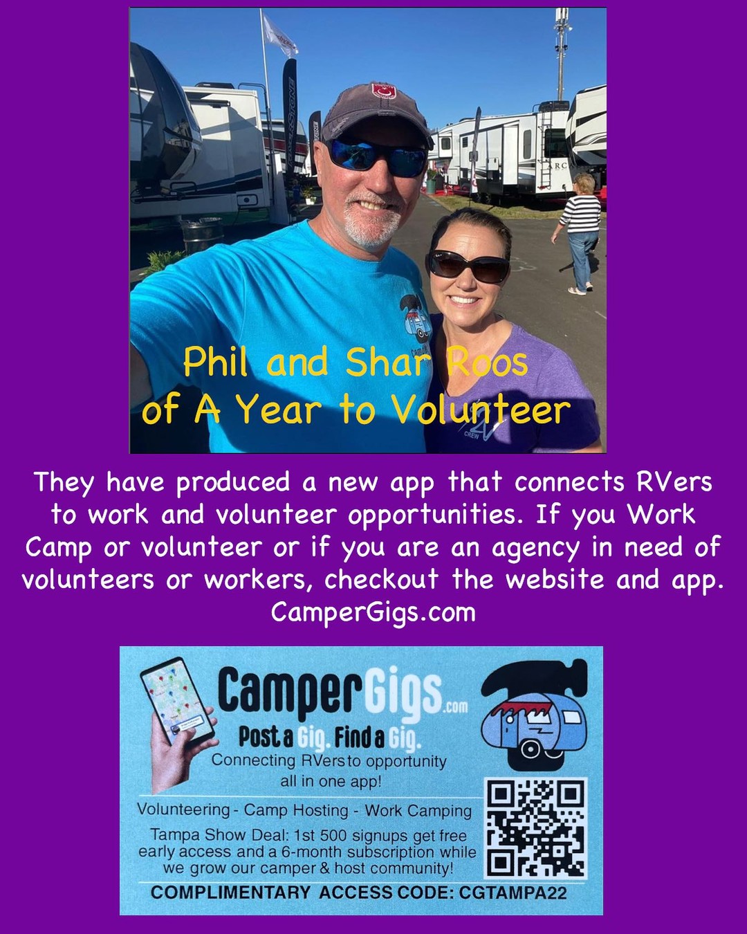 Miles Across USA - We ran into Phil and Shar from A Year to Volunteer ...