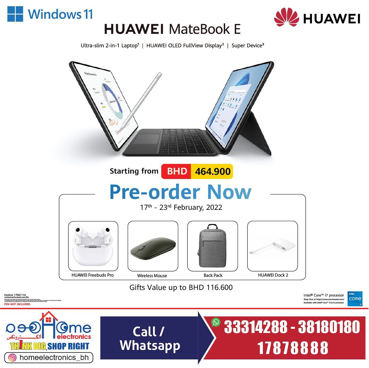 The new #HUAWEIMateBookE is light & portable with a pure & simple 