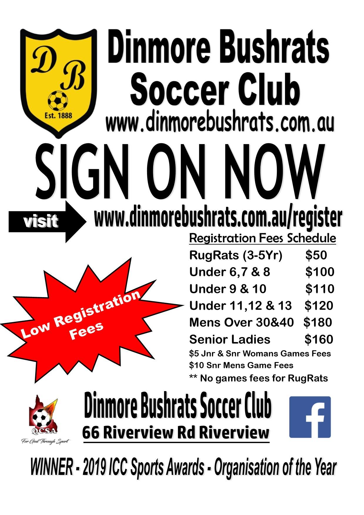 Dinmore Bush Rats Soccer Club - Registrations are now open for the 2021 ...