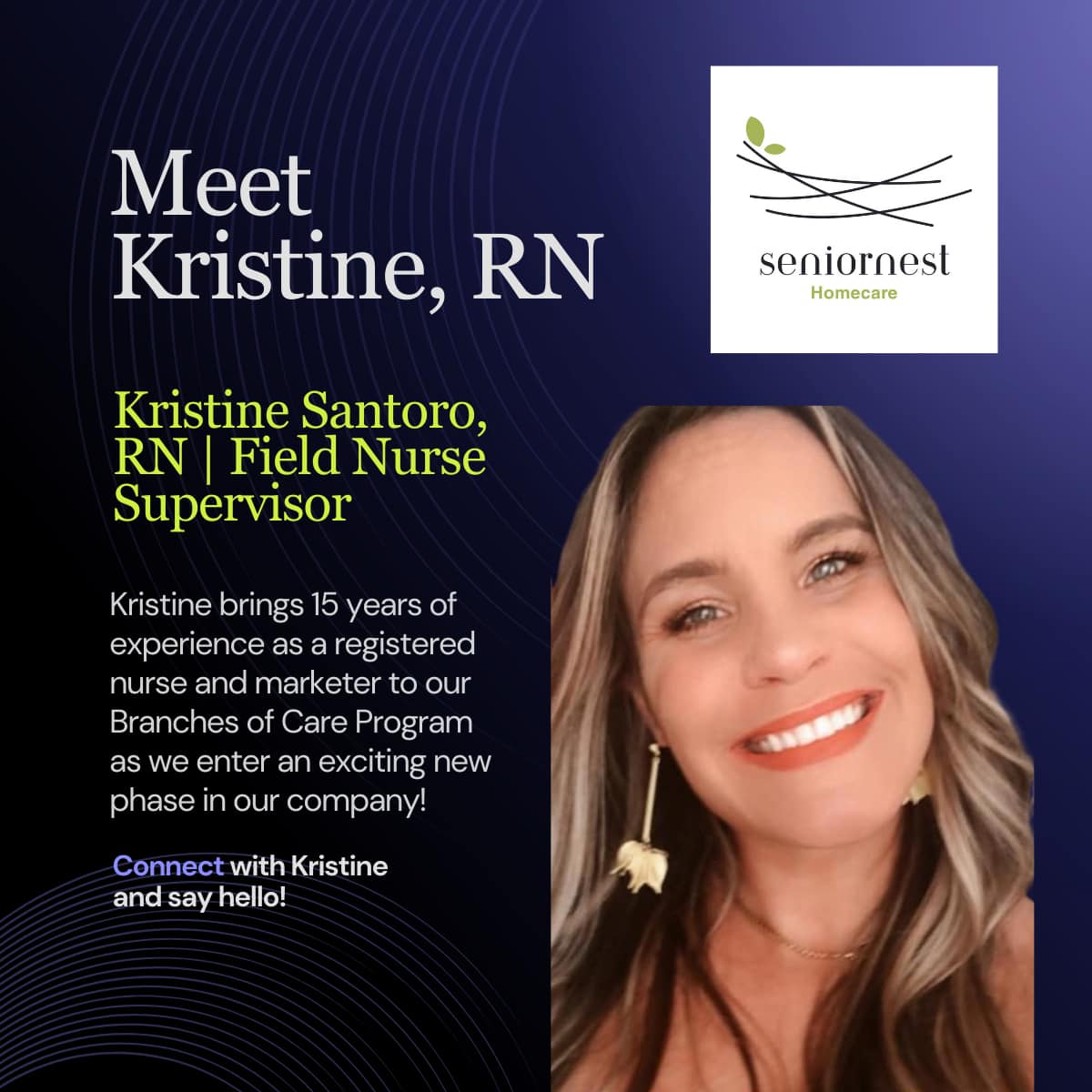 Seniornest - 💚Meet our new RN💚 We’re thrilled to welcome Kristine ...