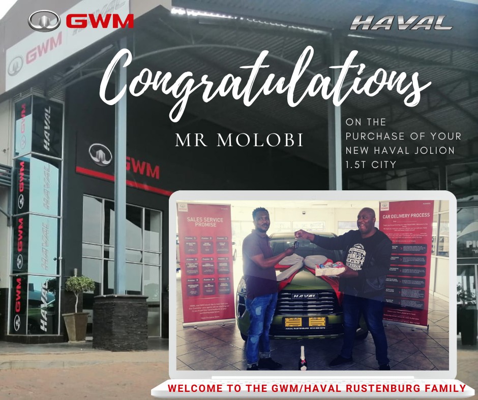 GWM Rustenburg - Congratulations Mr Molobi on the purchase... | Facebook