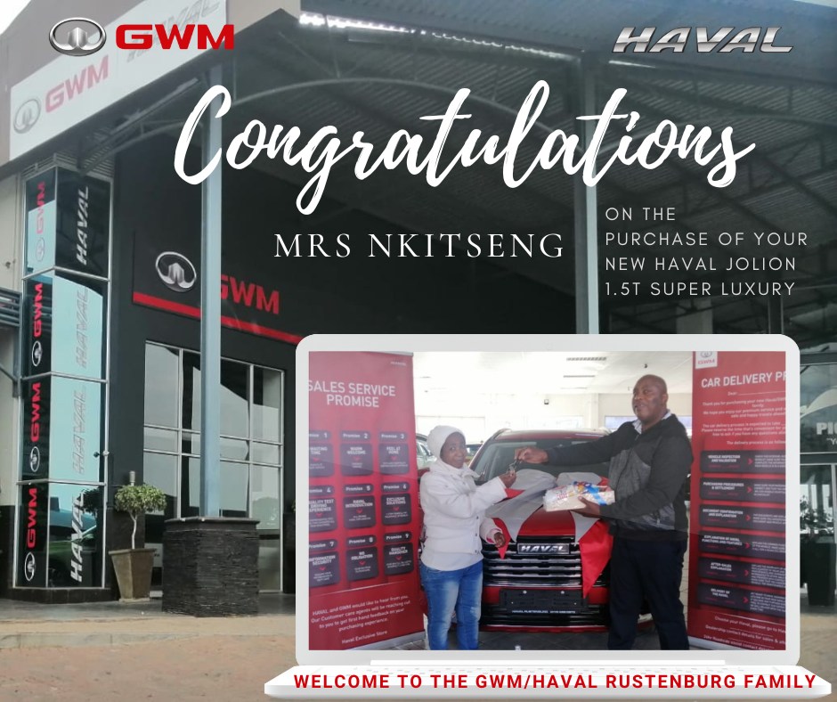 GWM Rustenburg - Congratulations Mrs Nkitseng on the... | Facebook