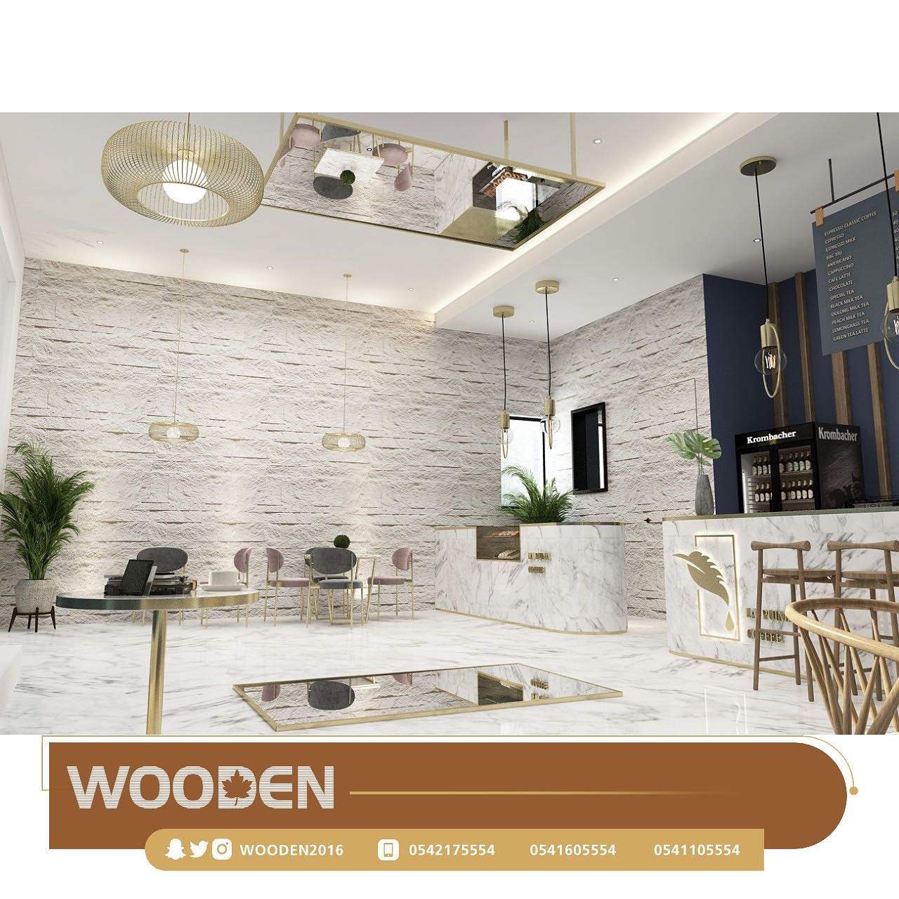شركة - دمج بديل الرخام مع الخشب المعالج #وودن #تصميم #اشراف #تنفيذ # ...